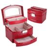Necklace Ring Storage Box,Jewelry Box,3 Layers Jewelry Necklace Ring Storage Box Case Lady Gift Home Supplies(red), Jewelry Box,Necklace Ring Storage Box,3 Layers Jewjewelry box jewelry case jewe view 3