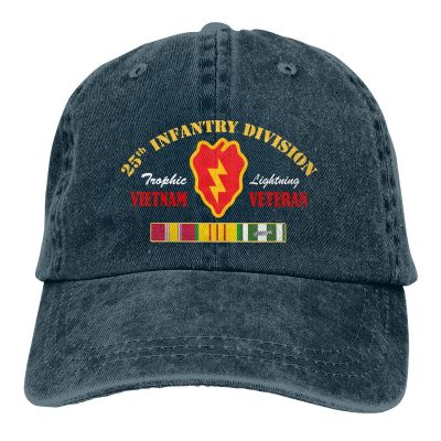 25th Infantry Division Vietnam Veteran Unisex Baseball Cap Cowboy Hat Denim Hat Plain Sun Hat Adjustable Casquette Navy