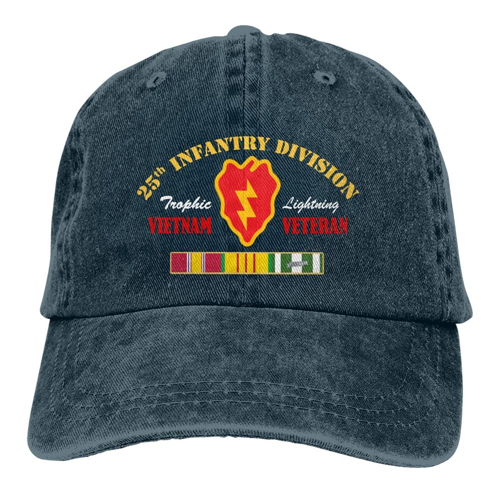 25th Infantry Division Vietnam Veteran Unisex Baseball Cap Cowboy Hat Denim Hat Plain Sun Hat Adjustable Casquette Navy