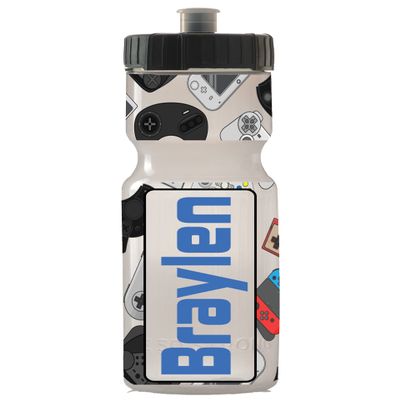 50 Strong 22oz Kids Personalized Video Games Squeeze Water Bottle  BPA-Free with Pull Top Cap  Durable & Reusable for School, Boys & Girls  Made in USA  Custom Name