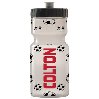 50 Strong 22oz Kids Personalized Soccer Squeeze Water Bottle  BPA-Free with Pull Top Cap  Durable & Reusable for School, Boys & Girls  Made in USA  Custom Name, Team or Number