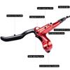Cyclon MTB Hydraulic Disc Brakes Set, Black/Red Aluminum Alloy Hydraulic Brakes for Mountain Bike Left Front 1000mm Right Rear 1700mm Hydraulic Bicycle Brakes with is/PM Adapter Fit 160mm Rotor view 2