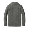 Boy's Sweater Cardigan Button Down Shawl Collar Cable Knitted Outwear Sweater Coats with Pockets Dark Grey view 4
