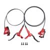 Cyclon MTB Hydraulic Disc Brakes Set, Black/Red Aluminum Alloy Hydraulic Brakes for Mountain Bike Left Front 1000mm Right Rear 1700mm Hydraulic Bicycle Brakes with is/PM Adapter Fit 160mm Rotor view 1