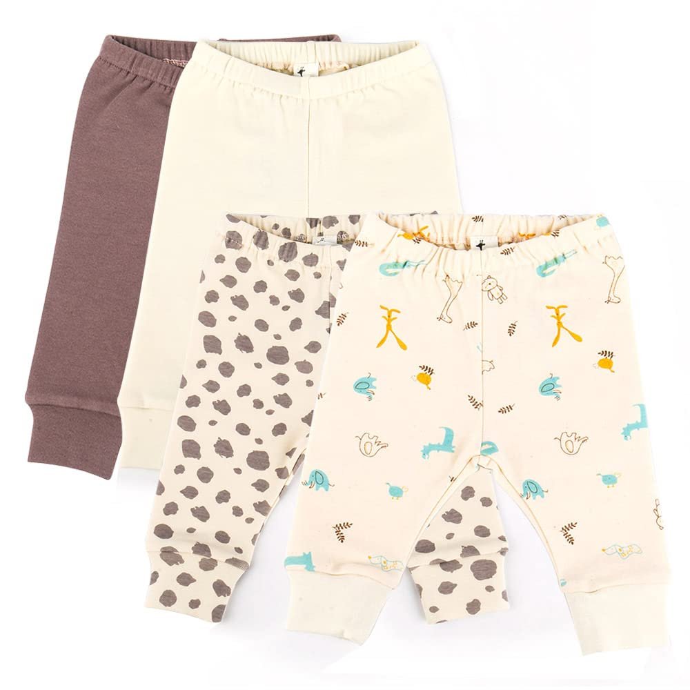 hipzoo ecofriendly Baby Unisex Organic Cotton Baby Infant Toddler Jogger Pants (6M, Leopard)