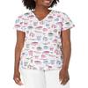 24/7 Comfort V-Neck Scrub Top with Pockets, I Love Coffee Pink, Medium view 1