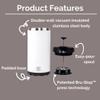BruTrek by Planetary Design Steel Toe 3.0 Travel Coffee Press - Brew 20 fl.oz On The Go - No Spill Lid, Double Wall Vacuum Insulated Stays Hot for Hours, French Press Coffee (Snowflake White) view 4