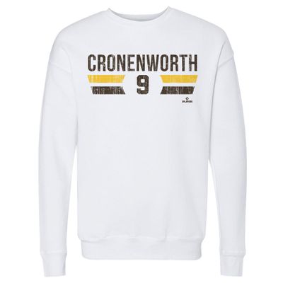 500 LEVEL Jake Cronenworth Sweatshirt (Crew Sweatshirt, XX-Large, White) - Jake Cronenworth San Diego Font