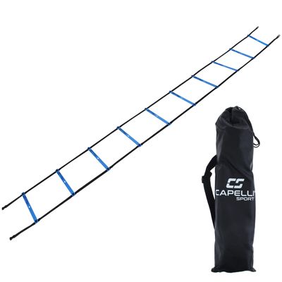 Capelli Sport Speed Agility Ladder, 10 Rung Sports Speed Training Workout Ladder with Carry Bag, Blue, 15 ft