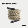 Capelli Sport Battling Ropes, Workout Battle Ropes for Strength Training and Cardio, Brown, 20 ft Length view 2