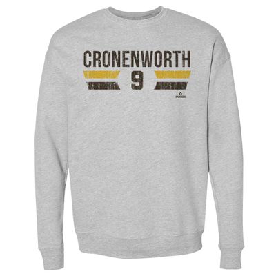 500 LEVEL Jake Cronenworth Sweatshirt (Crew Sweatshirt, XX-Large, Heather Gray) - Jake Cronenworth San Diego Font