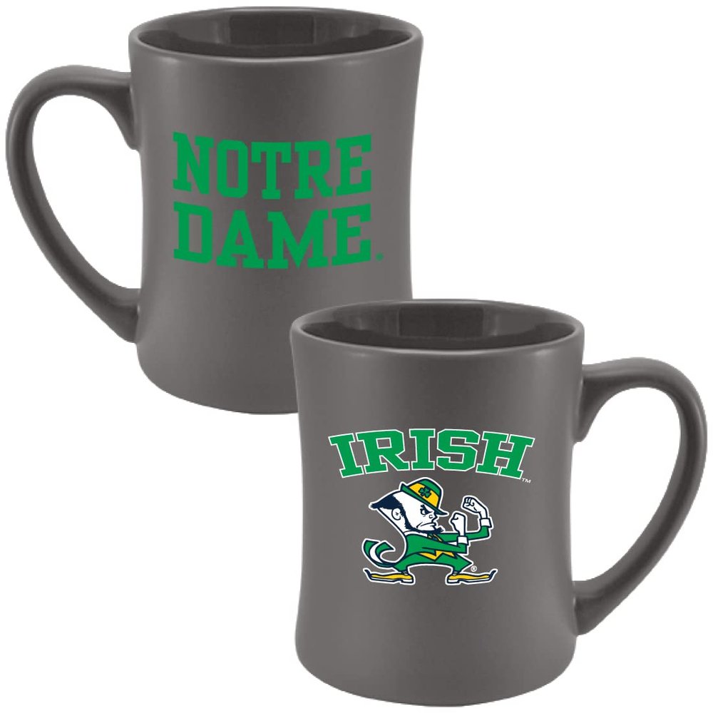 RFSJ Notre Dame Fighting Irish 16 oz Ceramic Mug, Gray
