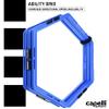 Capelli Sport Hexagonal Speed Rings, Interlocking Hex Agility Ladder Rings with Carry Bag, Blue, Set of 6 view 2