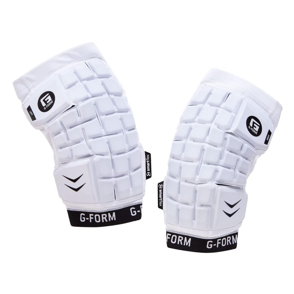 G-Form Unhinged Lacrosse Arm Pads - Breathable & Flexible Padded Arm Guards for Men - Machine Washable Lacrosse Elbow Pads - White, Adult XL