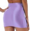 Alvivi Women Oil Shiny Casual High Waist Skirts Club Party Tights Pencil Mini Skirt Lingerie Purple Large view 4
