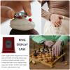 INOOMP Delicate Championship Ring Display Case Dark Red Ring Storage Box Lid for Collectors and Enthusiasts view 3