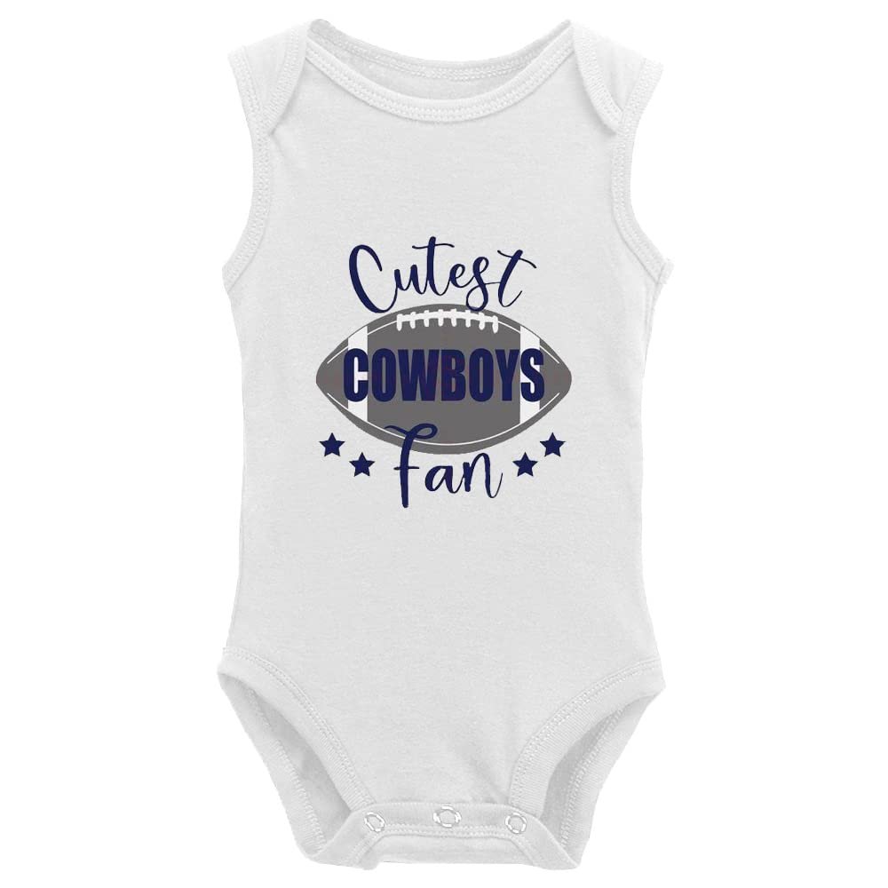 YCICIVDee Cutest Cowboys Fan Baby Boy Girl Bodysuits Newborn Romper