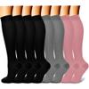 CHARMKING Compression Socks for Women & Men (8 Pairs) 15-20 mmHg Graduated Copper Support Socks are Best for Pregnant, Nurses - Boost Performance, Circulation, Knee High & Wide Calf (S/M, Multi 43) view 1