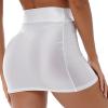 Alvivi Women Oil Shiny Casual High Waist Skirts Club Party Tights Pencil Mini Skirt Lingerie White X-Large view 4