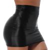 Alvivi Women Oil Shiny Casual High Waist Skirts Club Party Tights Pencil Mini Skirt Lingerie Black Medium view 3