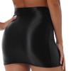 Alvivi Women Oil Shiny Casual High Waist Skirts Club Party Tights Pencil Mini Skirt Lingerie Black Medium view 4