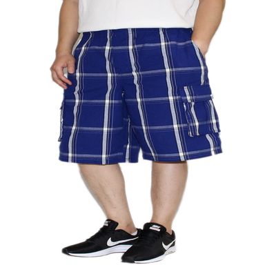 AIRNINE Men's Cargo Plaid Relaxed Loose Fit Shorts (S to 5XL) (4X-Large, Blue/White_P3312)