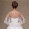 JOIZPAPA Lace Embroidered Shawl Bridal Evening Wrap Bridal Wedding Cape Shawl Cape Capelet Bolero Flapper Cover Up view 3