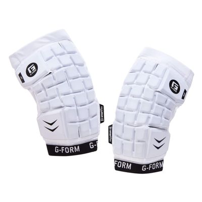 G-Form Unhinged Lacrosse Arm Pads - Breathable & Flexible Padded Arm Guards for Men - Machine Washable Lacrosse Elbow Pads - White, Adult Medium