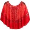 JOIZPAPA Fringed Bridal Evening Cape Beaded Sequin Deco 1920s Wraps Shawl Capelet Bolero Flapper Cover Up view 1