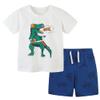 Urtrend Little Boys' Baby Toddler Kids Cotton Summer T-Shirt Shorts Set(6T,White3) view 1