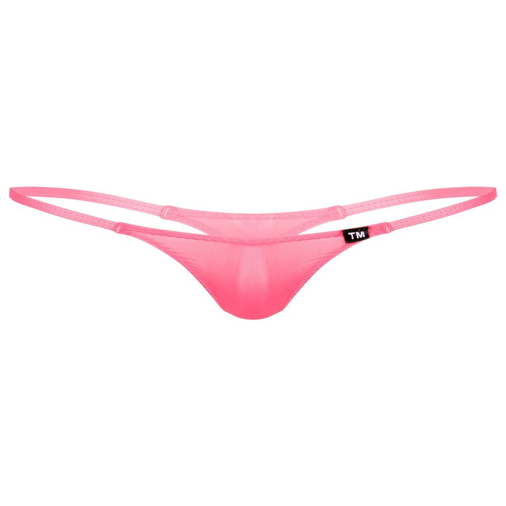 Fldy Men's Pouch G-Strings Cool Ice Silk Male Thong Swimwear Low Rise Tanga Briefs Underpants Pink X-Large