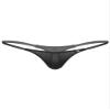 Fldy Men's Pouch G-Strings Cool Ice Silk Male Thong Swimwear Low Rise Tanga Briefs Underpants Black Large view 1