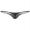 Fldy Men's Pouch G-Strings Cool Ice Silk Male Thong Swimwear Low Rise Tanga Briefs Underpants Black X-Large view 2