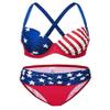 ebossy Women's 2 Piece US Flag Bikini Swimwear Set Adjustable Strap Indenpendence Day Obersized Beach Swimsuits (12, Flag view 2