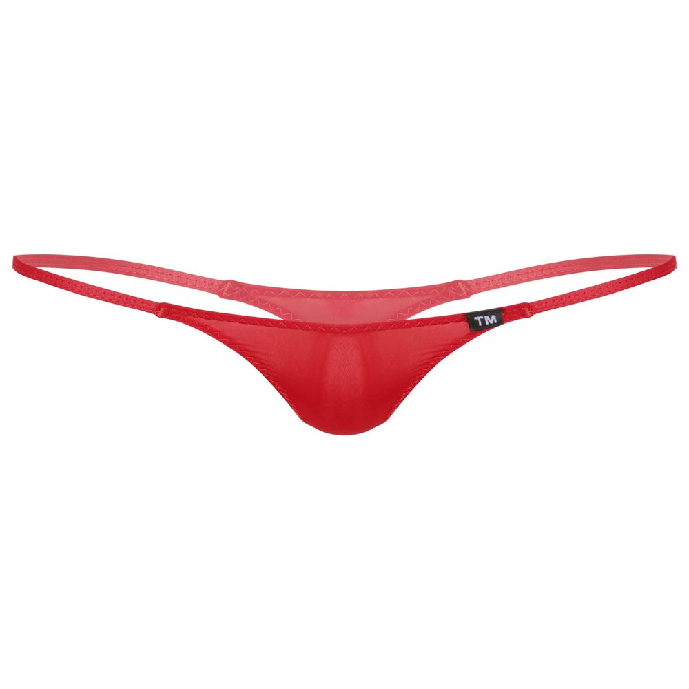 Fldy Men's Pouch G-Strings Cool Ice Silk Male Thong Swimwear Low Rise Tanga Briefs Underpants Red XX-Large
