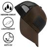 13 STRIPES American Flag Hat  Leather Patch Mesh Back American Flag Snapback Hat. Casual Unisex USA Flag Cap (Brown) view 3