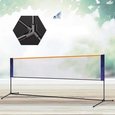 Portable Tennis Net 20FT Steel Poles Badminton Net Set Adjustable Height Tennis Net with Carry Bag for Indoor Outdoor Beach Volleyball Pickleball Soccer