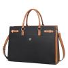 CLUCI Briefcase for Women Leather Laptop 15.6 Inch Business Ladies Work Computer Tote Bags Black view 1