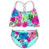 Loloda Kids Girls 2 Pieces Floral Print Flounce Top with Bottoms Beach Sport Bikini Swimwear Swimsuit Colorful 6 Years view 1