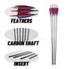 12PCS 600 Spine Pure Carbon Arrows with Real Turkey Feathers Removable 100 Grain Tips Plastic Nocks for Archery Target Hunting view 3
