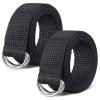 Seematn Web Football Belt 52 Inches Football Pants Belt D Ring Belts for Men Women Youth Boys Kids Girls(Black,2 Pcs) view 1