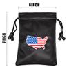American Flag Golf Valuables Pouch Bag with Drawstrings - Pu Leather Golf Tee Pouch for Men Black view 3