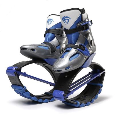 Kangaroo Jumping Shoes- Adult Unisex Bounce Shoes - Men Women Fitness Fitness Sports Anti-Gravity Boots (Color : Blue+Silver, Size : 36-38)
