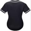 babyhealthy Womens Baseball Jersey Button Down Plain Softball Hip Hop Tshirts Sports Active Tee Black view 3