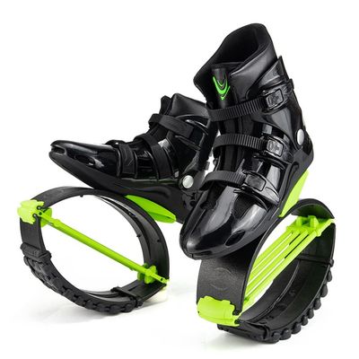 Kangaroo Jumping Shoes, Adult Fitness Sports Unisex Bounce Shoes Anti-Gravity Running Boots, 3 Sizes (Color : Black+Green, Size : 42-44)