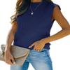 Amarmia Women's Mock Neck Knit Sweater Vest Sleeveless Casual Trendy Summer Ribbed Pullover Tank Tops Blue Purple view 1
