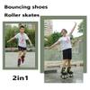 Kangaroo Jumping Shoes Roller Skates 2 in 1, Kids Teen Multifunctional Fitness Sports Bouncing Shoes, Easy to Install (Color : Black+Yellow, Size : 31-34) view 3