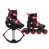 Kangaroo Jumping Shoes, Kids Teen Fitness 2 in 1 Roller Skates Bouncing Shoes, 3 Sizes (Color : Black+red, Size : 35-38) view 1