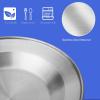 Stainless Steel Camping Cutlery Set, 8 Piece - Includes Spoons, Mugs, Bowls, Plates, Rags & Organizer Straps - Easy to Carry for Backpacking, Camping, Hiking and Picnics (Blue) view 4