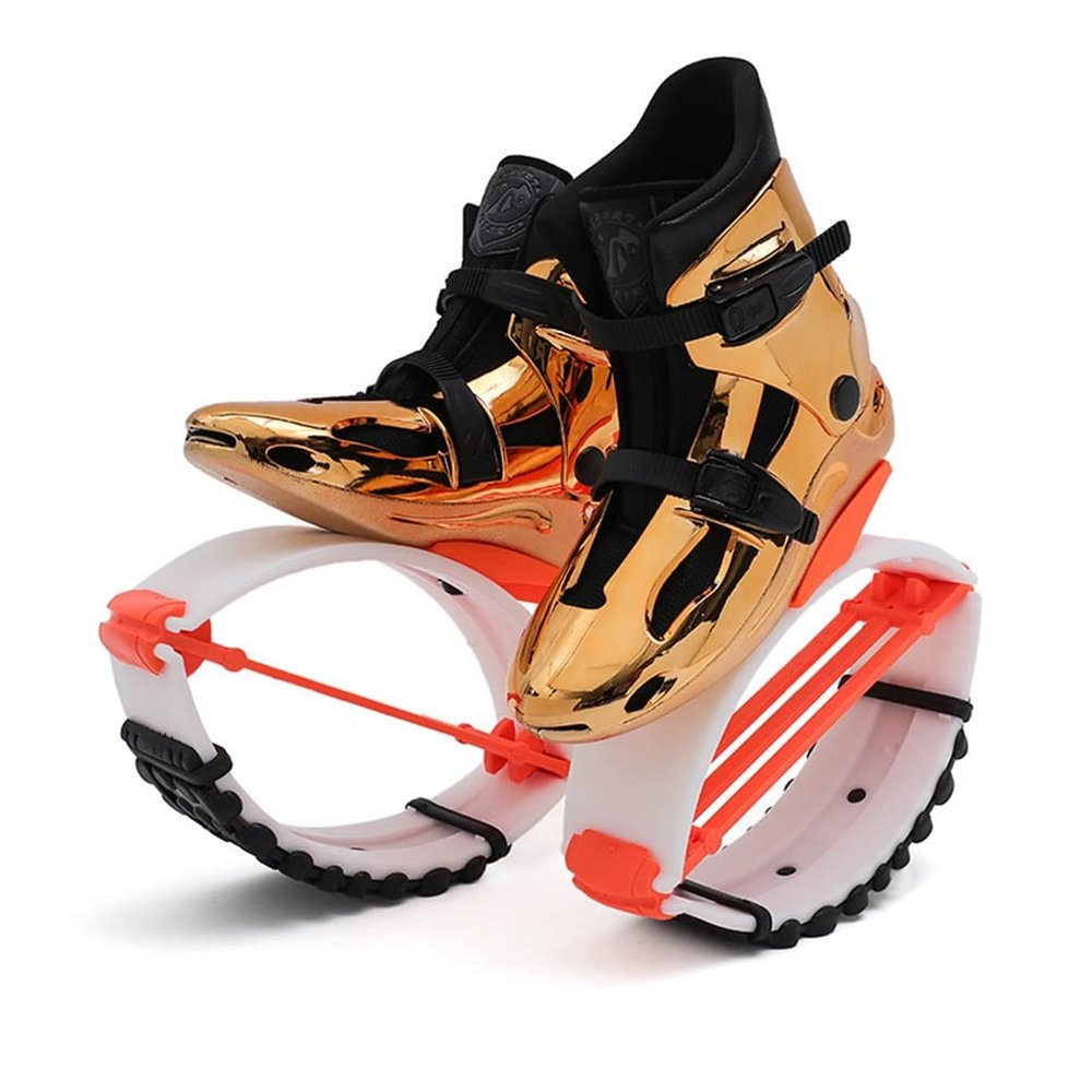 Kangaroo Jumping Shoes, Adult Teen Kids Fitness Sports Unisex Bounce Shoes, 3 Sizes (Color : Gold, Size : 36-38)